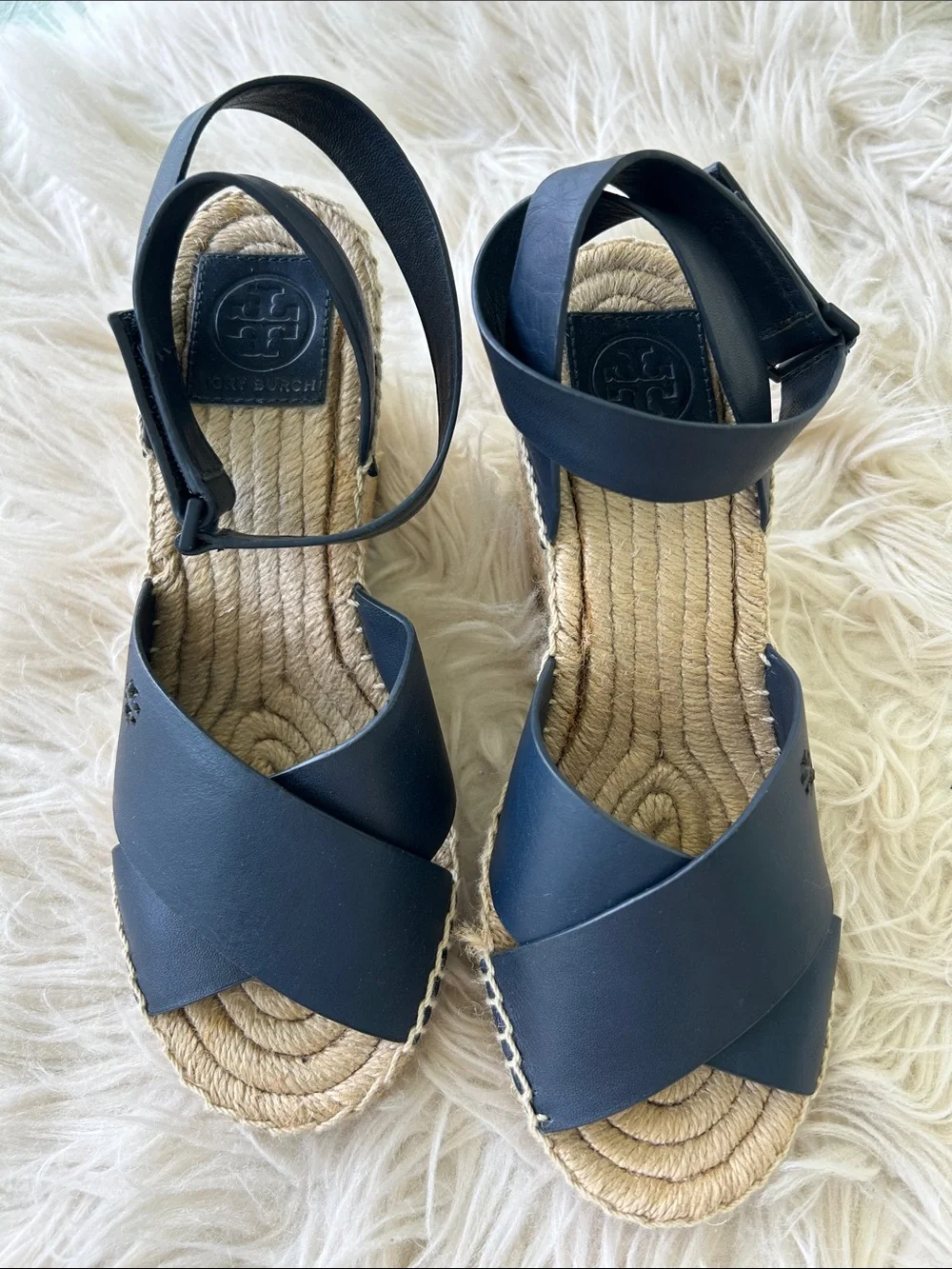 Tory Burch Bima Leather wedge Espadrille Sandal